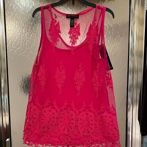 Sheer Lace Pink Top with matching cami.
